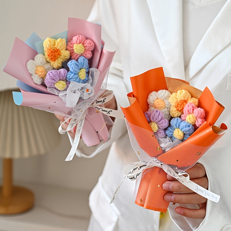 Ramos de Flores "Arcoíris Eterno" en Crochet