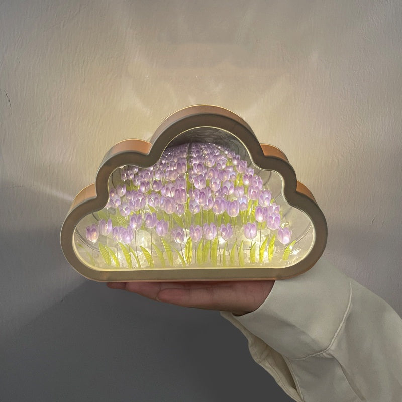 Lámpara Espejo "Jardín Infinito de Tulipanes"