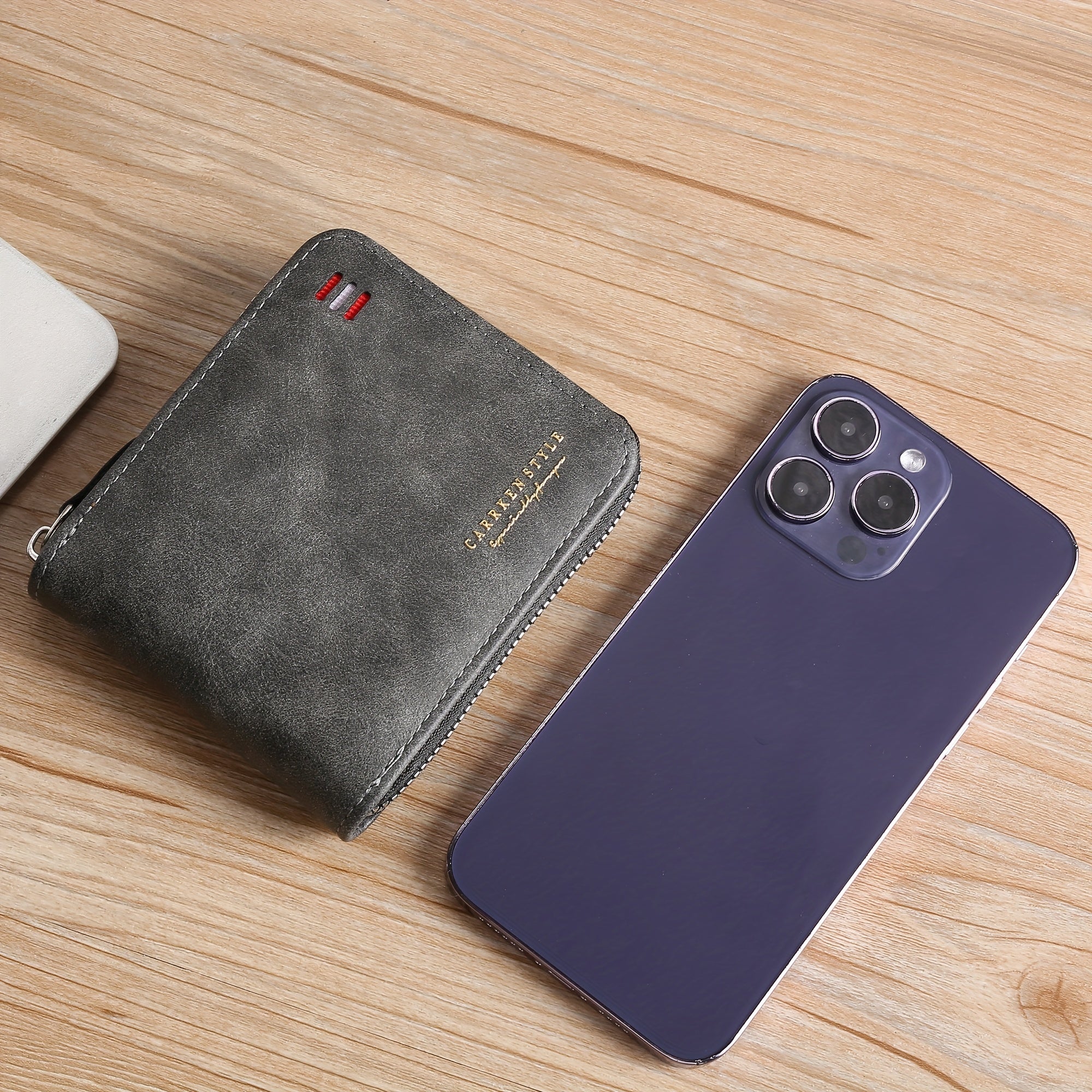 Men'S Wallet, Stylish Zip Wallet