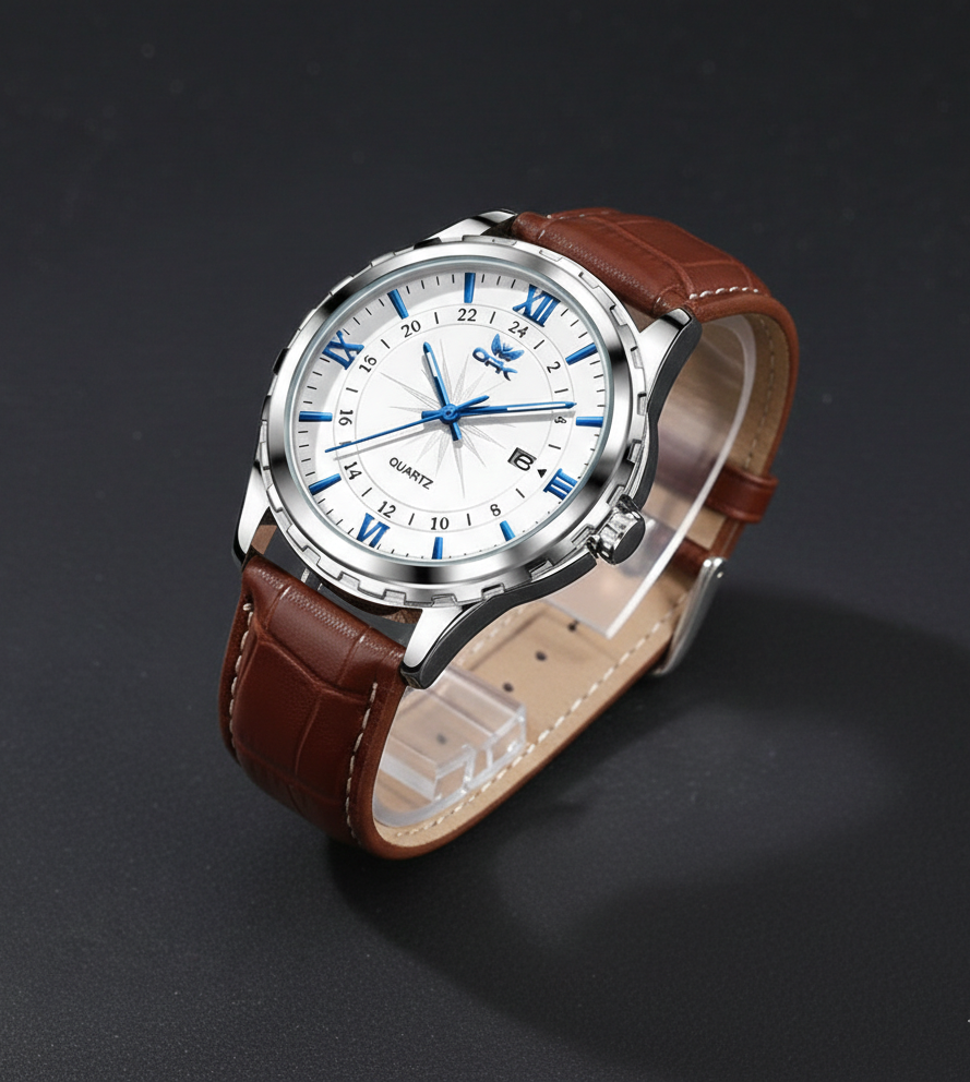 Brand Steel Belt Dual Calendar Men's Watch