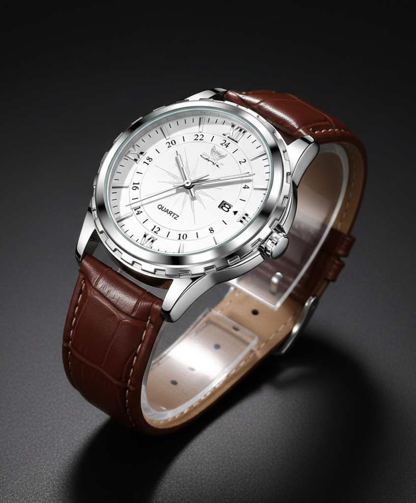 Brand Steel Belt Dual Calendar Men's Watch