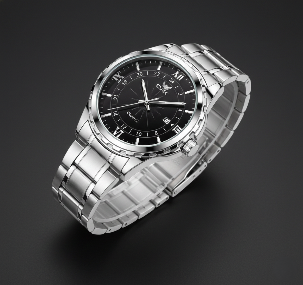 Brand Steel Belt Dual Calendar Men's Watch