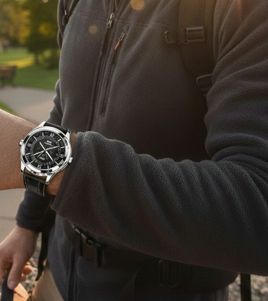 Brand Steel Belt Dual Calendar Men's Watch